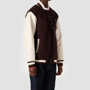 เสื้อแจ็คเก็ตเบสบอลแบบ Letterman คุณภาพสูงจากผู้ผลิต ออกแบบเองได้ตามต้องการ ขนาดตามสั่งสำหรับผู้ชาย เหมาะสำหรับทีมกีฬา - Product Image 2