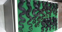 Extensions de cheveux naturels non traités, ondulés, vierges, indiens, qualité Remy, double trame, fabriquées à la machine, par Excellence Hair Factory