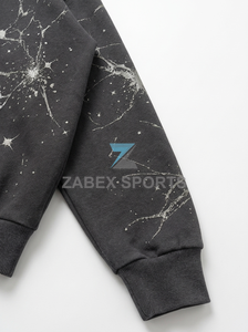 Sweat-shirt à capuche zippé en coton haute densité avec strass, style streetwear, qualité supérieure, personnalisable, pour homme - Product Image 3