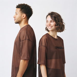 T-shirts en maille transparente 100% polyester, fabrication de vêtements streetwear, t-shirts transparents pour hommes et femmes, t-shirt en maille transparente élastique personnalisé - Product Image 4