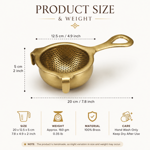 กระชอนกรองชาทองเหลืองคุณภาพเยี่ยม พร้อมที่วาง ราคาประหยัด - Product Image 5
