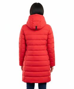 Nouvelle parka d'hiver pour femme en duvet de canard blanc, matelassée, réversible, à manches évasées, avec capuche amovible, chaude et tendance - Product Image 5