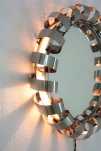 Modern <b>Round</b> Metal Wall <b>Mirror</b> With Spiral Frame Design Decorative Art Housewarming Gifts - Product Image 5