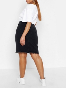 High Quality Streetwear Split Front Light Blue Denim Skirts - Product Image 3