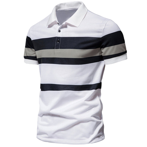 Camiseta polo a rayas de manga corta para hombre, estilo informal, nueva moda de verano, tallas grandes, camisetas polo. - Product Image 4