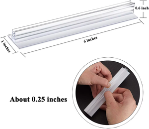 Factory Wholesale Plastic Sign Holder Griper Clear PVC Advertising Price Tag Sign Holder Marketing with Bottom <b>Adhesive</b> - Product Image 6