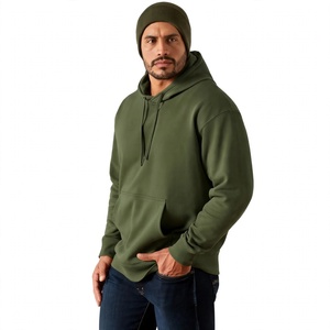Sudadera con Capucha Personalizada para Hombre, 100% Algodón Grueso, Corte Regular, Color Verde Oliva, con Estampado de Letras y Bolsillo - Product Image 1