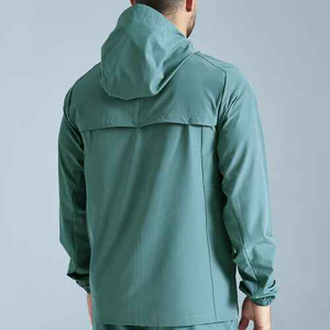 Ensemble de survêtement décontracté pour homme en coton 100 %, coupe-vent, avec capuche, pour l'extérieur, hiver, couleur unie, grandes tailles - Product Image 4