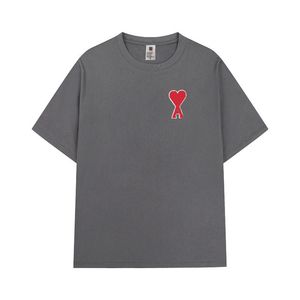 Chemise décontractée en flanelle noire pour homme, à double boutonnage, avec logo imprimé cœur rouge, manches courtes, été, ODM, 100 % grandes tailles - Product Image 5