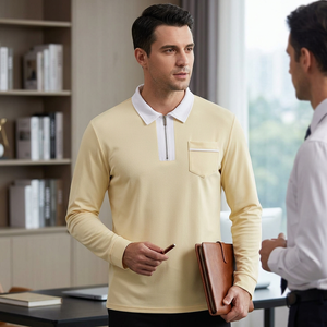 Camisa de Manga Larga para Hombre, Color Amarillo Pálido, con Bolsillo en el Pecho, Tejido de Algodón, Corte Casual Elegante, Largo Regular, Hecho en Bangladesh - Product Image 5