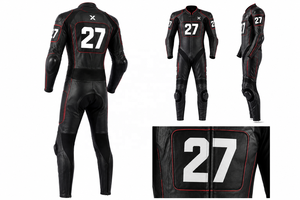 Number Panel One-Piece Leather Motorcycle <b>Suit</b> | Black Blue <b>Red</b> | OEM ODM Manufacturer | Premium Design Quality | Racing Wear - Product Image 6