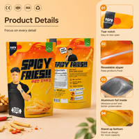 Sachet d'emballage alimentaire personnalisé en aluminium pour chips, avec impression sur mesure et fond stable