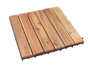 Carreaux de terrasse à emboîtement en bois d'acacia certifiés modernes et écologiques pour le jardin, le patio et l'extérieur. - Product Image 2