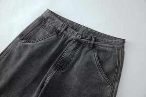 Jeans en denim premium pour hommes, coupe slim déchirée, bleu vieilli, style vintage, streetwear de créateur, mode en gros - Product Image 3