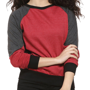 Women's Contrast <b>Raglan</b> Sweatshirt Crew Neck Pullover Long Sleeve Knitted Fleece Streetwear Winter <b>Top</b> - Product Image 1
