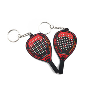 Llavero de Goma con Forma de Raqueta de Tenis/Pádel, Tamaño Personalizado, Impresión de Logotipo Duradero, Regalo Promocional con Relieve 3D para Club Deportivo - Product Image 1