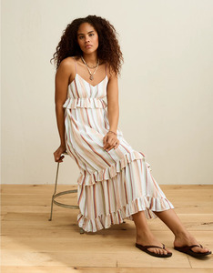 AE V-Neck <b>Ruffle</b> Midi <b>Dress</b> - Product Image 1