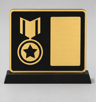 Plaque de médaille plaquée or avec motif étoile gravé au laser pour les récompenses sportives et de jeu