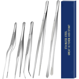 ชุดแหนบสแตนเลสสำหรับครัว Altomme Instruments 5 ชิ้น แหนบทำอาหารระดับมืออาชีพสำหรับบาร์บีคิว จัดจาน และซ่อมแซม - Product Image 3