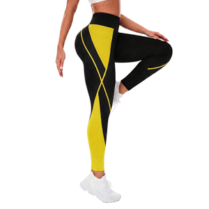 Womens High Waist Color Block Yoga <b>Leggings</b> <b>with</b> Side <b>Pocket</b> Stretch Gym Fitness Running Ankle Length <b>Workout</b> Pants - Product Image 4
