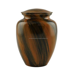 Urnes funéraires en laiton classiques et de haute qualité avec design taillé en diamant couleur or et rose foncé fini pour les cendres humaines - Product Image 5