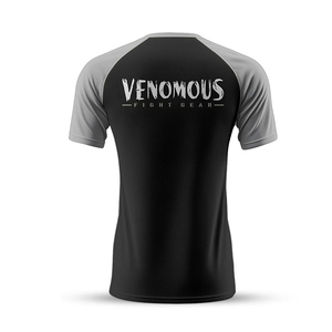 T-shirt d'entraînement personnalisé noir et gris, sublimation, séchage rapide, 100% coton, jersey de sport, gym, fitness, course à pied, vêtements de sport - Product Image 3