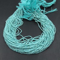 Perles facettées rondes en Larimar naturel tendance, 2 mm, bleu ciel, 100 % naturelles, certifiées CMA, fournitures pour la fabrication de bijoux, meilleure qualité