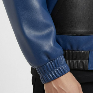 เสื้อแจ็คเก็ตหนังผ้าใบสำหรับผู้ชายสำหรับฤดูหนาว พร้อมปกคอแบบซิป แต่งขอบด้วยหนังแกะ ระบายอากาศได้ดี มีไซส์พลัสสำหรับผู้ชาย - Product Image 6