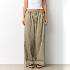 Pantalones de yoga anchos de cintura media estilo hip hop para mujer, 100% nailon, con cordón ajustable, bolsillos, para gimnasio, deportes, correr, estilo holgado - Product Image 4