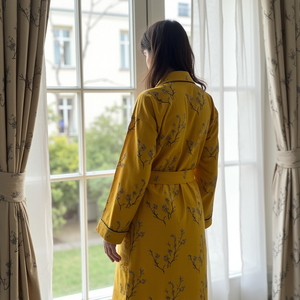 Mystic Mustard Vogue Vintage Splendor Dernier produit tendance robe kimono grande taille pour femme avec tissu de qualité - Product Image 3