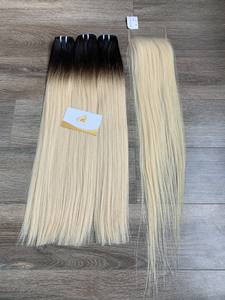 Extensiones de cabello vietnamita virgen Remy Real 100%, máquina alineada con cutículas de Color claro, doble trama blanqueada, precio al por mayor - Product Image 3