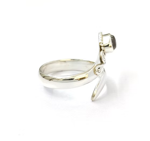 Handcrafted Adjustable <b>Labradorite</b> Gemstone <b>Ring</b> 925 Silver 3.5 Grams - Minimalist Unisex Trendy Gift Jewelry - Product Image 4