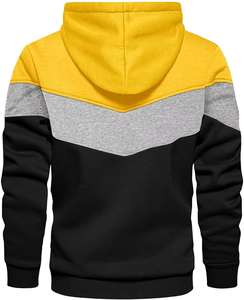 Sudadera con Capucha Oversize de Algodón 100% para Hombre, con Bolsillo y Bloques de Color, Estilo Urbano, para Invierno, Venta al por Mayor - Product Image 2