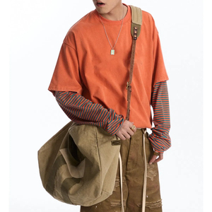 Camisetas Transpirables de Doble Capa para Hombre, Diseño Liso, a la Moda, OEM ODM, Tallas Grandes, Color Sólido, MOQ Bajo - Product Image 6