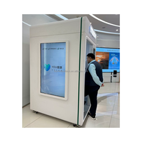 Huasheng Medical Doctorless Digital Health Booth Telemedicine Kiosk AI-Power Virtual Care Touchscreen untuk Penggunaan Umum Tenaga Surya API