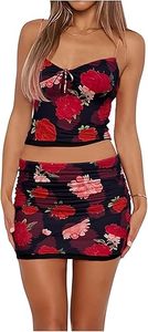 Ensemble décontracté d'été pour femme : Crop top sans bretelles et mini-short au-dessus du genou en tissu tricoté respirant polyester/coton (OEM/ODM) - Product Image 5