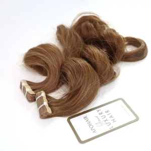 Extensiones de cabello humano ondulado natural de grado Remy con cinta normal marrón claro de 20 pulgadas - Product Image 3