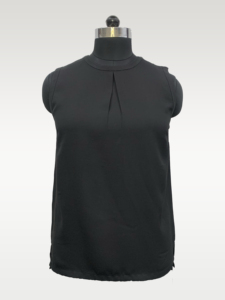 <b>Women's</b> <b>Black</b> Mandarin Collar Sleeveless <b>Tank</b> <b>Top</b> Knitted Polyester Minimalist Solid Color Breathable Regular Length - Product Image 1