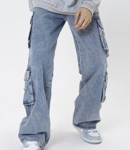 กางเกงยีนส์แฟชั่นใหม่สำหรับผู้ชาย คุณภาพสูง กระเป๋าแบบกำหนดเอง สไตล์สตรีทแวร์ ทรงหลวม ทันสมัย - Product Image 4