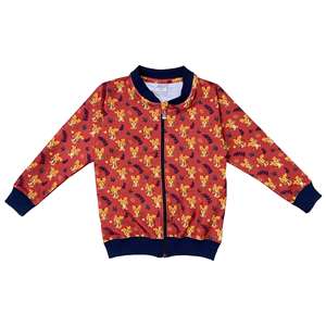 Polka Tots Full Sleeves Baby Tiger Print Poly Jacket-Rojo - Product Image 1