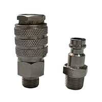 Raccords pneumatiques rapides en laiton de type mini européen, nickelés, pour tuyaux d'air, type OEM Rectus 21, interchangeables