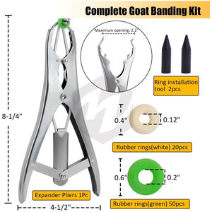 Stainless Steel Orthopedic Elastrator Plier Veterinary Heavy Duty <b>Balloon</b> Expander Tool 70Pcs Castration Rings 2 INSTRUMENTS - Product Image 5