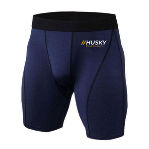 Shorts de Compresión Unisex de Nailon y Spandex, Cintura Alta Elástica, Bolsillo Oculto, Logotipo Personalizado, Secado Rápido, Ligeros, Transpirables, hasta la Rodilla - Product Image 2