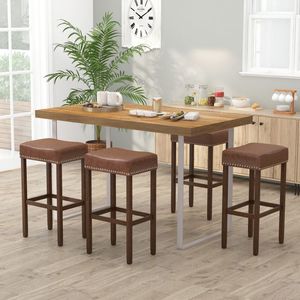 Set di 2 Sgabelli da Bar Imbottiti con Poggiapiedi per Banconi - Product Image 6