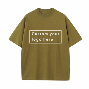 Camiseta de punto de cuello redondo de color liso para hombre, con logo frontal, de algodón liso, corte regular, para el día a día - Product Image 3