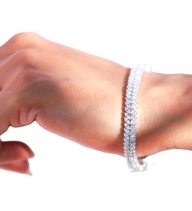 Tennis Double Row <b>Bracelet</b> Wonderful IGI Certificate DEF Color VS VVS Clarity 10K 14K 18K Solid <b>Gold</b> Marquise Lab Grown Diamond - Product Image 1