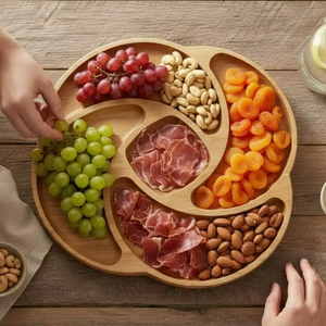 Wooden serving <b>tray</b> with handles strong build polished surface ideal for serving coffee tea snacks <b>breakfast</b> home use - Product Image 1