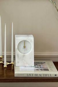 Luxury Natural Marble <b>Wall</b> <b>Clock</b> Modern <b>Silent</b> Quartz Decorative Stone <b>Clock</b> for Living Room Home Office Elegant Interior Decor - Product Image 5