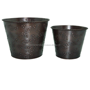 Macetas de Filigrana Floral de Bronce y Plata, Macetas de Metal Decorativas para Jardín de Estilo Rústico, Macetas Decorativas para Interiores y Exteriores - Product Image 3