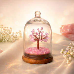 Árbol de la Fortuna de Cristal de Citrino Natural Hecho a Mano con Cúpula de Cristal, Decoración de Piedras Preciosas, Base de Madera, Regalo de Decoración para el Hogar Feng Shui - Product Image 5
